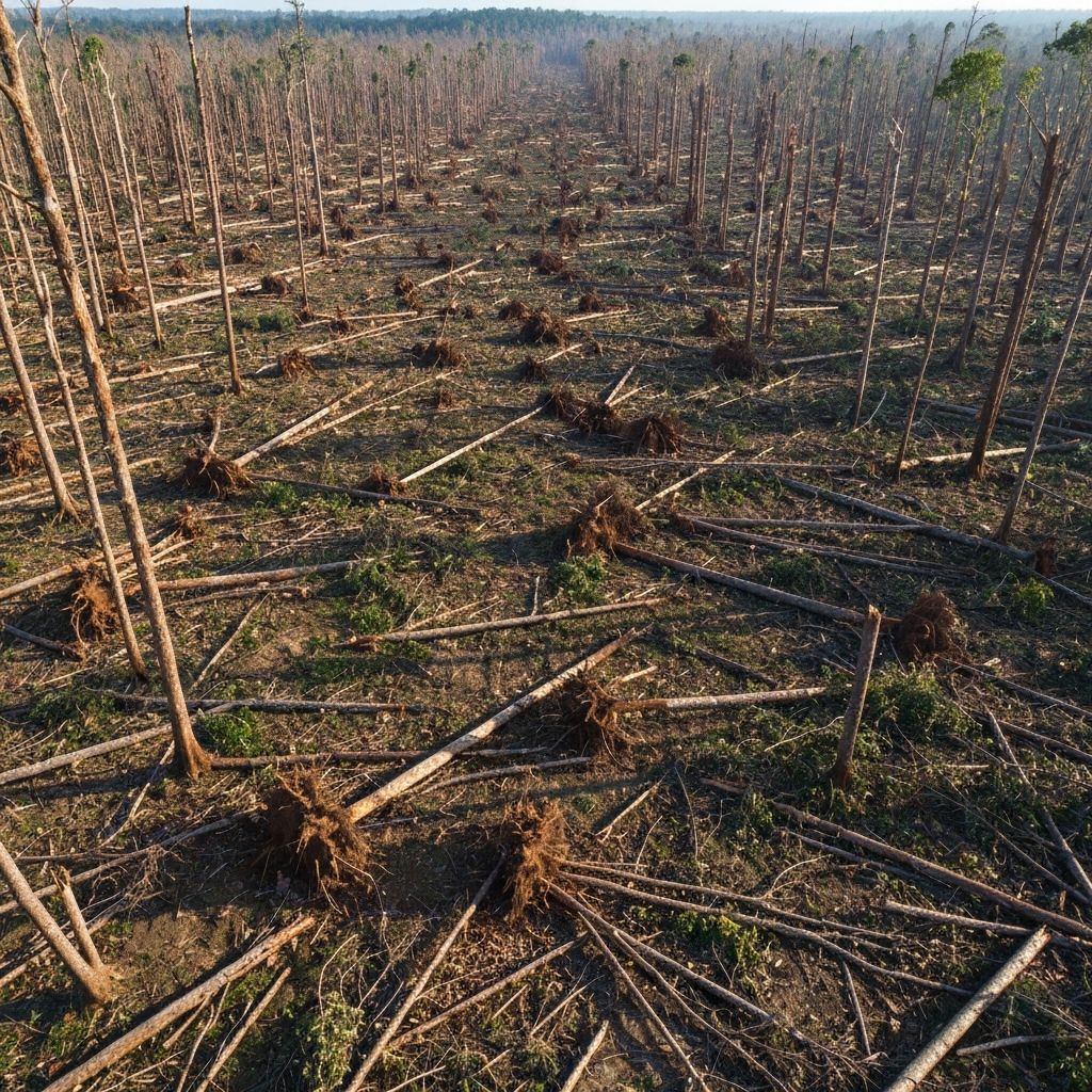 Cyclone damage to forests