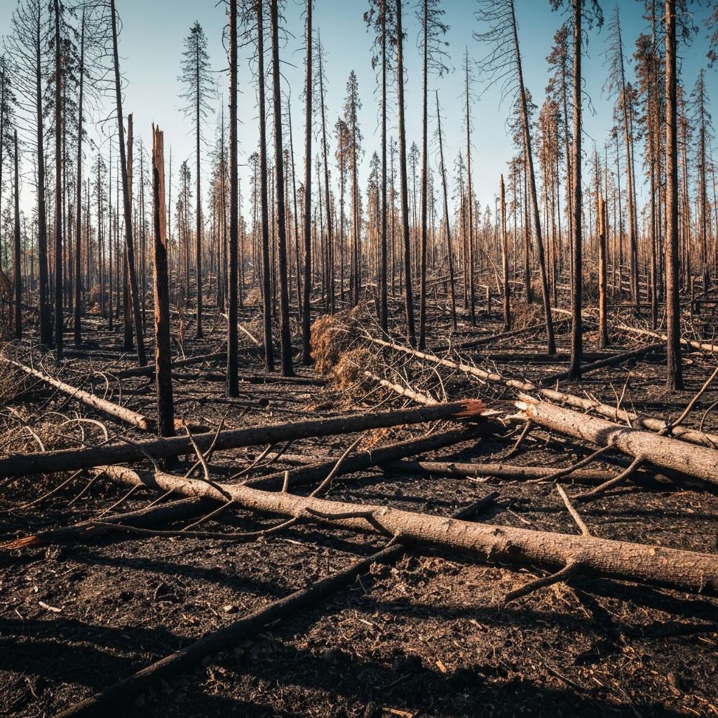 Cyclone damage to forests